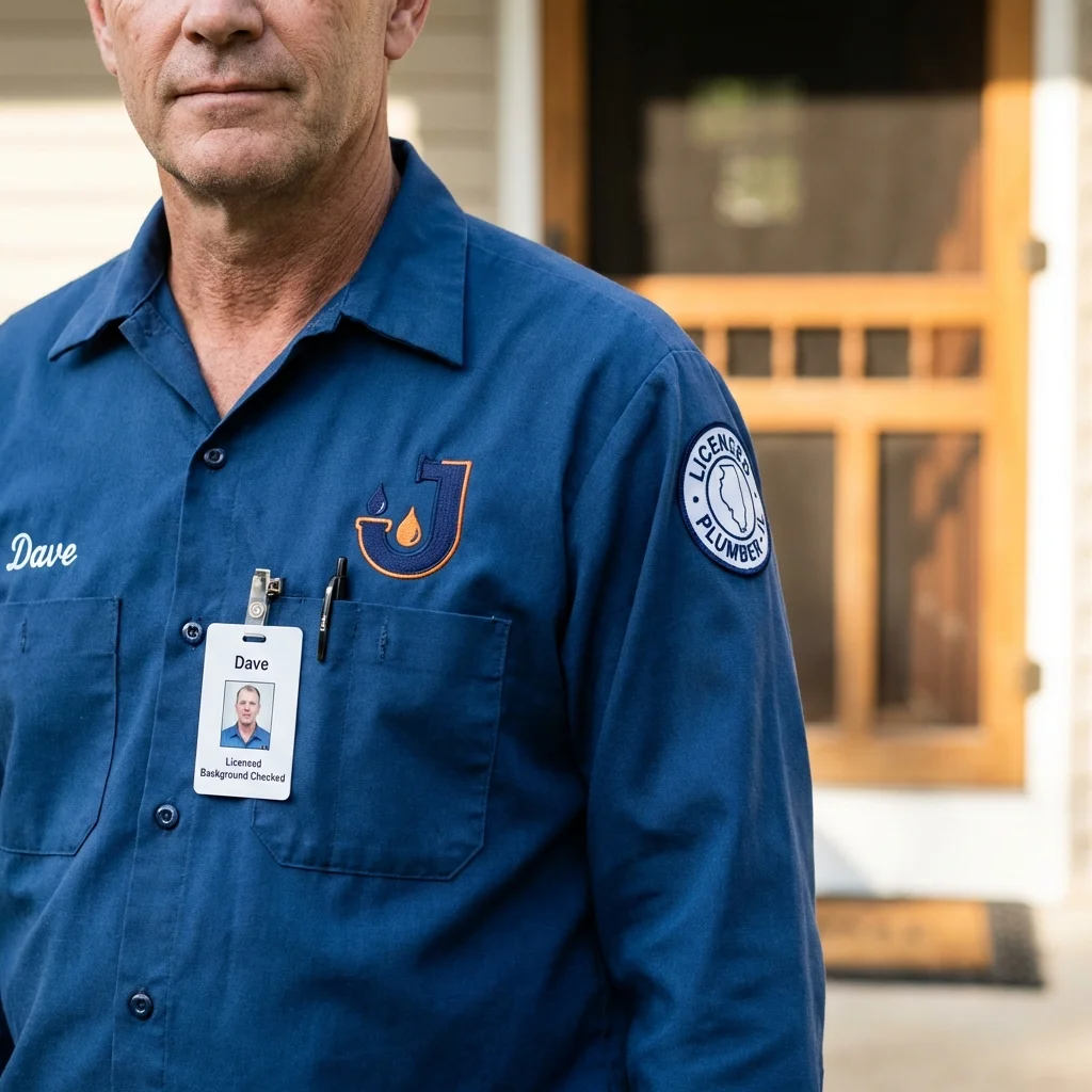 Licensed plumber showing ID badge in Ridley Park, PA