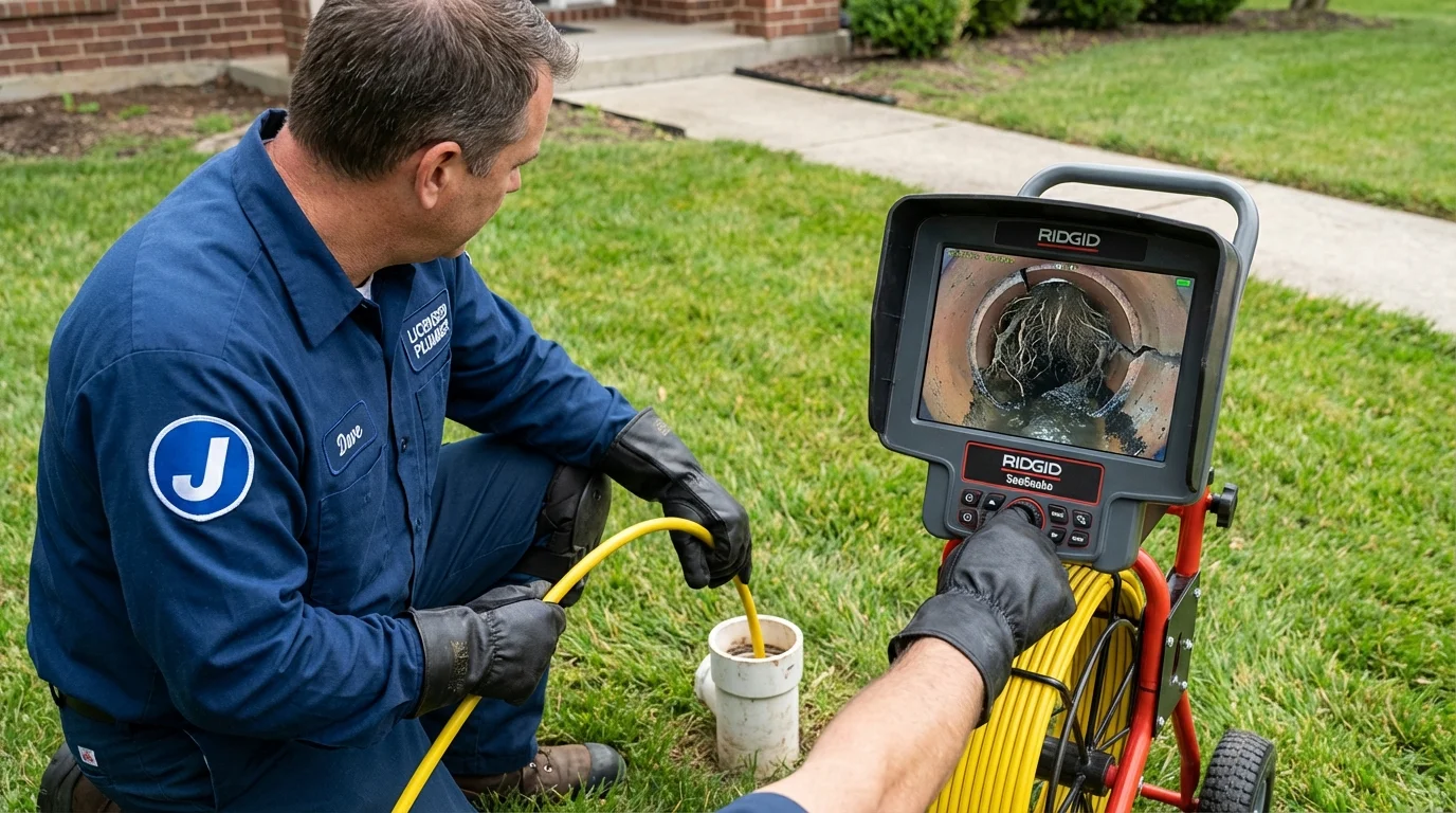Sewer camera inspection being performed by Johns Plumbing LLC in Ridley Park
